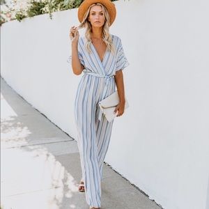Long Journey Striped Jumpsuit from Vici. NWT!